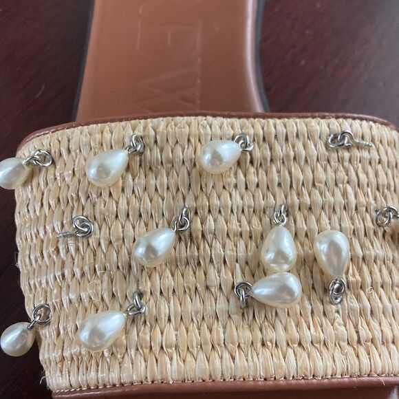 J.Crew Georgina woven faux-raffia sandals with pearls - Picture 3 of 5